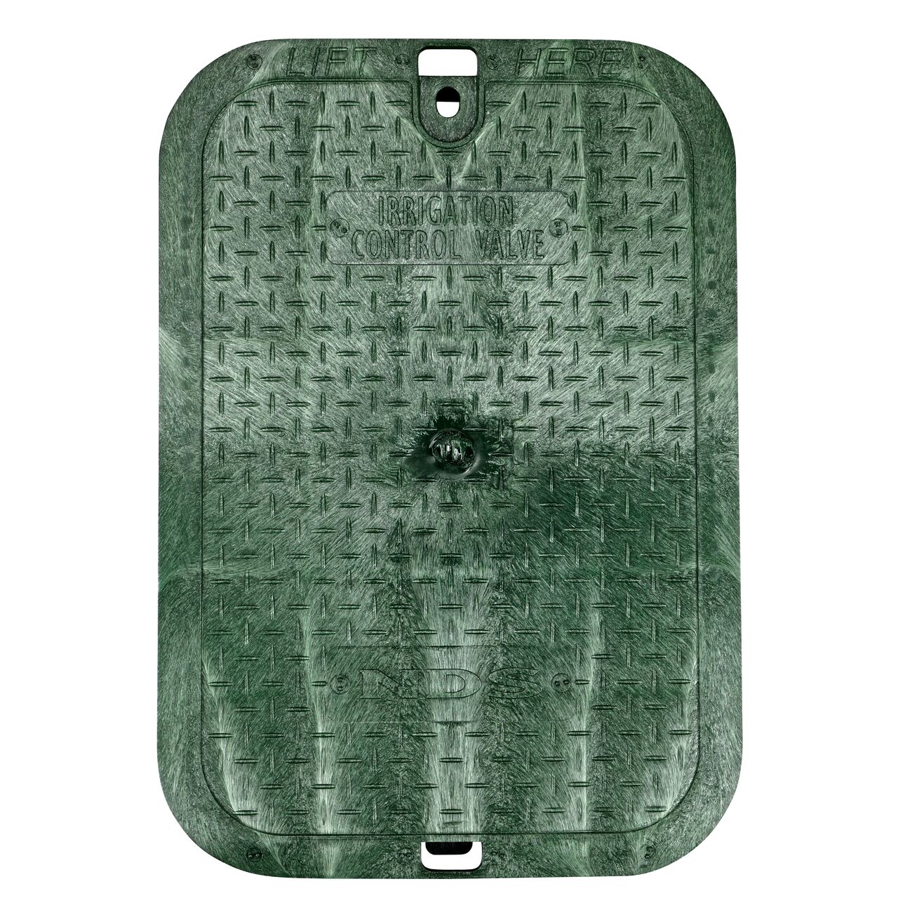Alternate View of the top of 14 in. X 19 in. Rectangular Green ICV Cover; conceals components (NDS 116TBC)