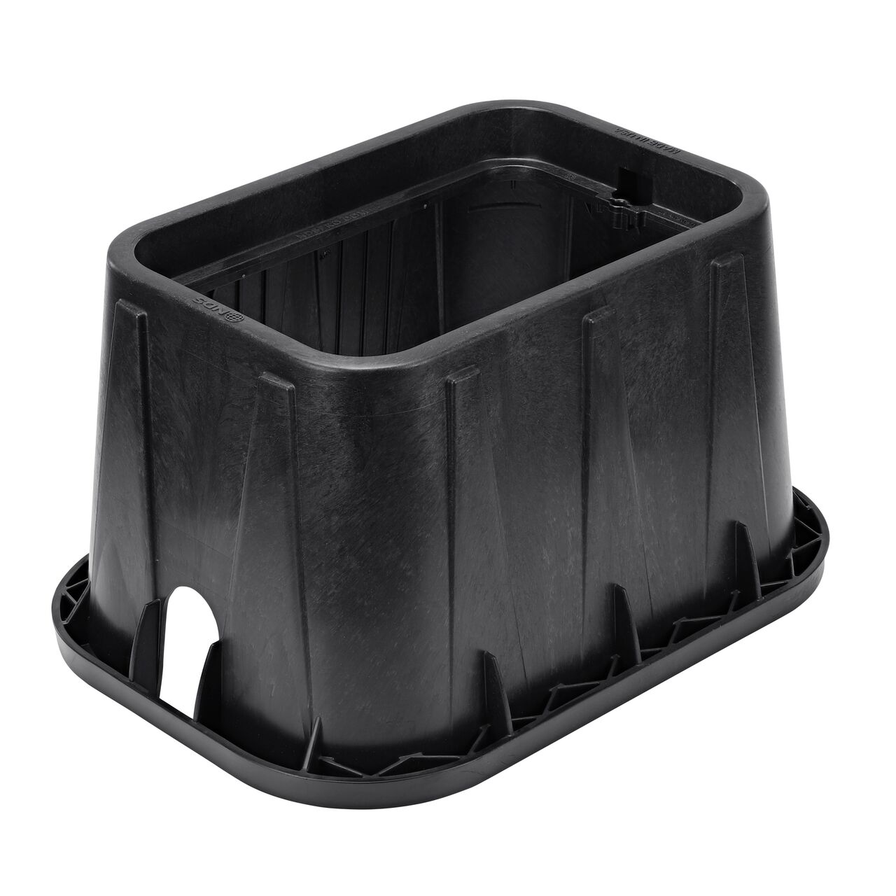 Alternate view of the longer length side on the NDS black plastic 14 in. X 19 in. Rectangular Pro-Spec® Series Valve Box (NDS 314BBLK)
