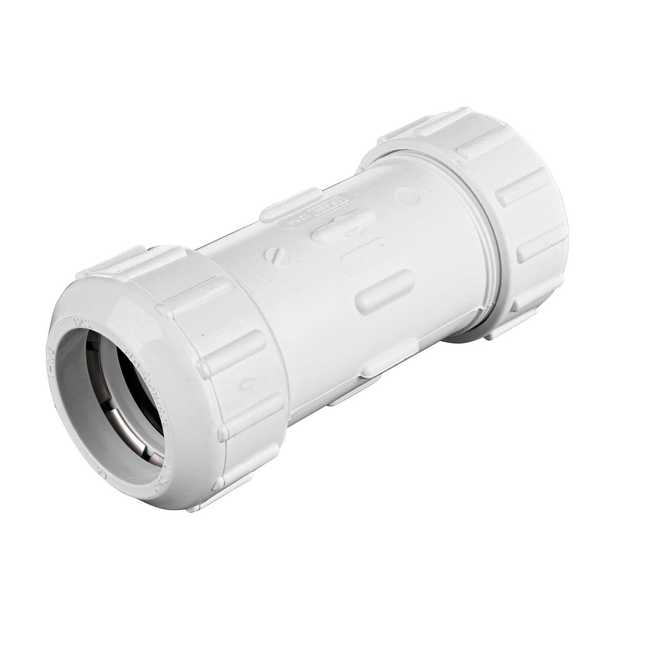 Alternate direction of the NDS 1 1/2 in. Flo Lock PVC Gripper Coupling (NDS 112-15) transports water through pipes