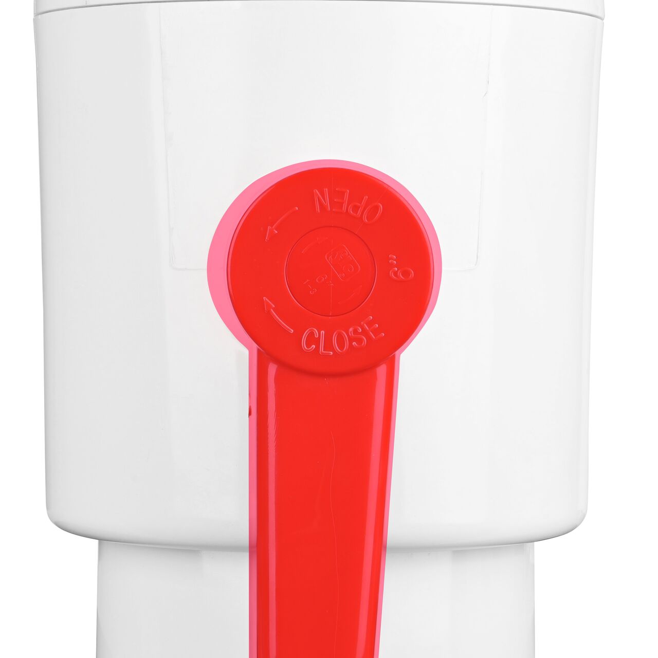 Closeup of the NDS CTS Ball Valve showing that the handle is made of durable PVC material perfect for irrigation or other pressurized system (NDS E1310-60)
