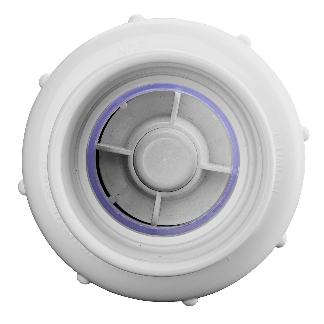 Water is conveyed one-way through the valve when the flap opens on the NDS Clear 2 in. slip end by slip end with 1/2 lb. spring PVC True Union Spring Check Valve (NDS 1700C20)