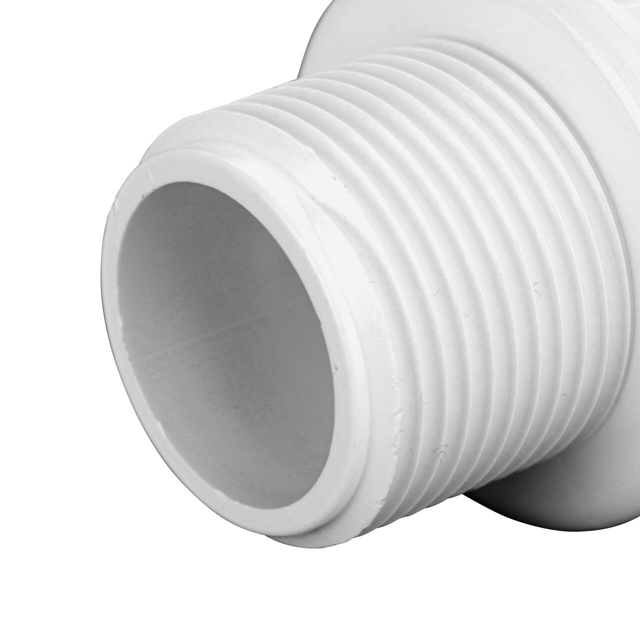 Closeup of the Threaded MPT connection end on the NDS 1 in. Flo-Lock™ Gripper Adapter (NDS 730-10)