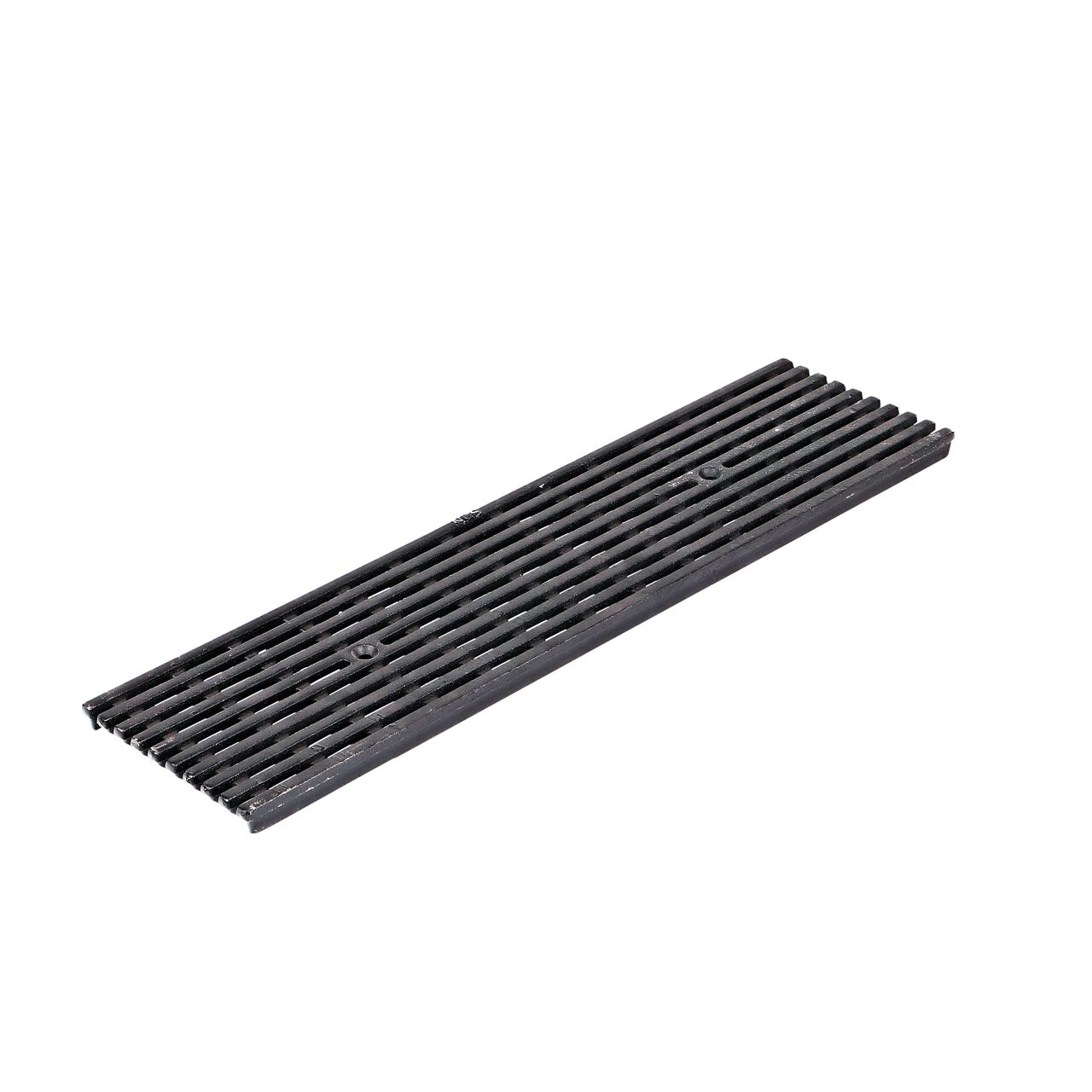 The ductile iron Dura Slope® Channel Drain Grate (NDS DS-611-VIA) is 6 in. wide and 2 ft. long and comes in a decorative Via Slot pattern design