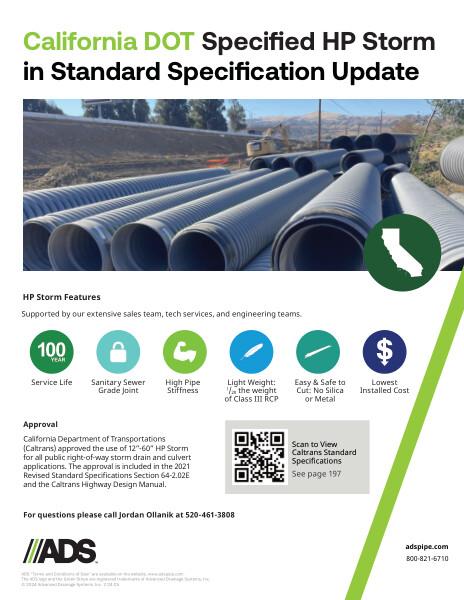 California DOT HP Storm Specification Update