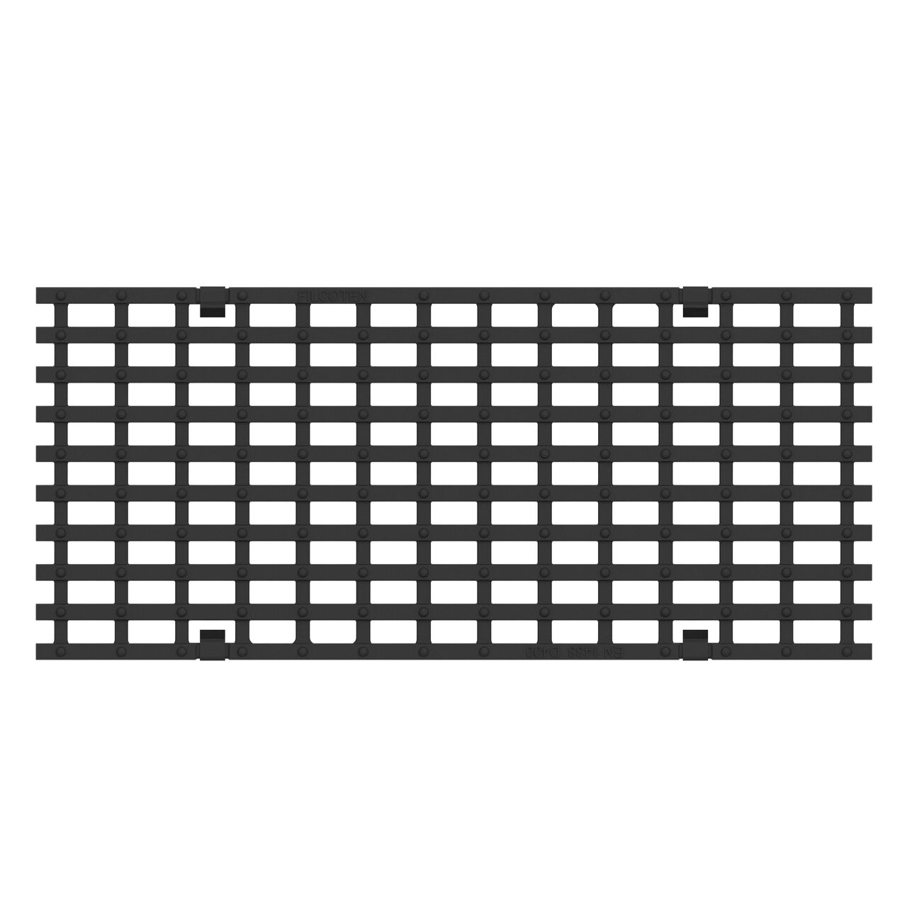 Top Down of entire design of the class D load ductile iron bar design BG-FILCOTEN® 200 Trench Drain Grate (NDS 17020104)