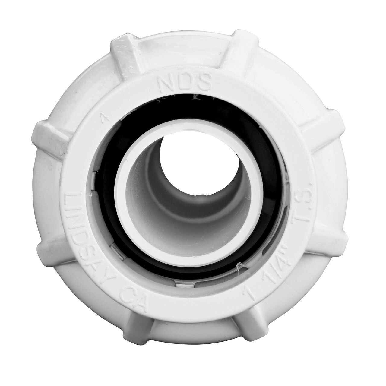 Steel Gripper and EPDM O-Ring provides a leak proof connection on the NDS 1 1/4 in. Flo-Lock™ Gripper Coupling (NDS 710-12)