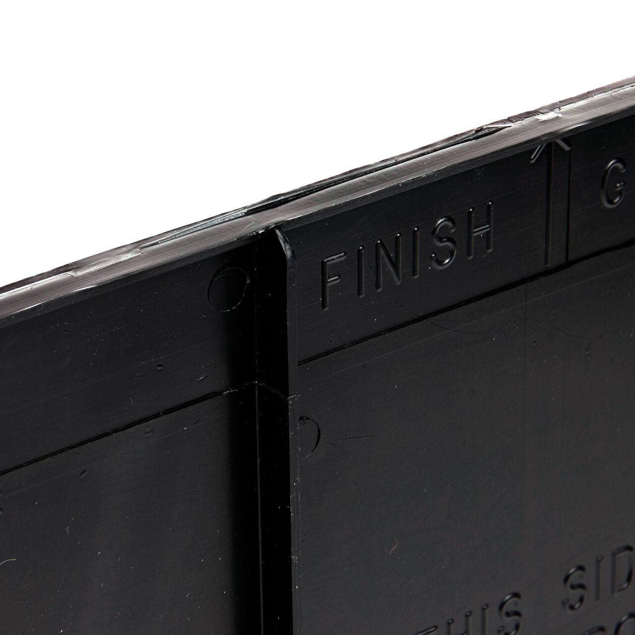 Multiple 1/2 inch reinforced protruding ribs run perpendicular to the NDS Root Barrier Panels (NDS EP-1250, NDS EP-1850, NDS EP-2450, NDS EP-3650) and travel from top to bottom edges