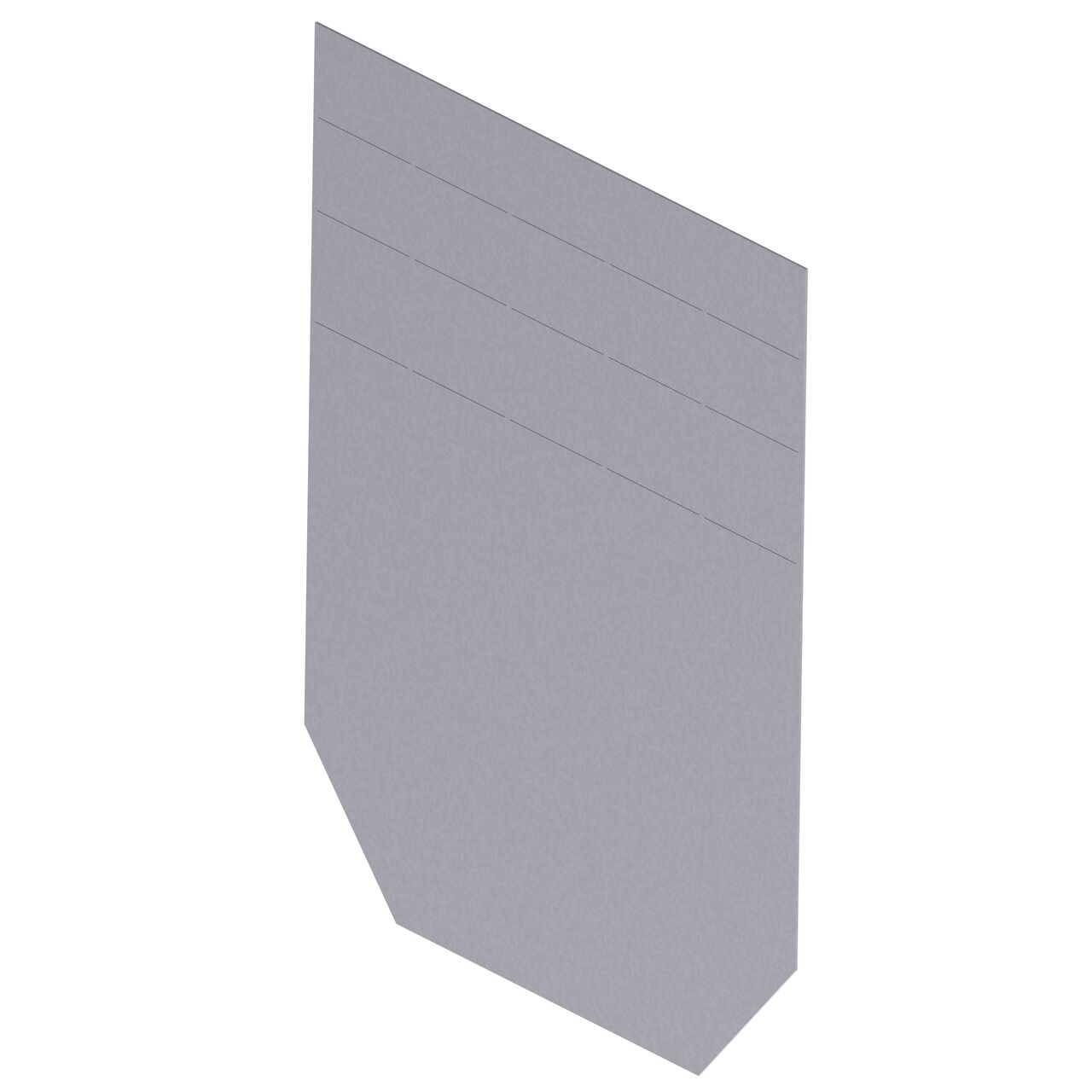 The inner side of the galvanized steel BG-FILCOTEN® by NDS® 300 Trench Drain End Cap (NDS 19030213) which stops the flow of water at end of the channel drain