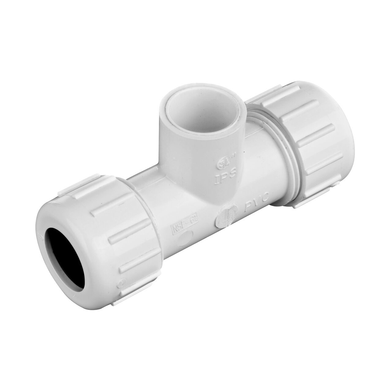 The NDS 3/4 in. IPS UC X S Compression Tee connect three sections of pipe to create a lateral branch in your flow system (NDS CPT-0750-S)