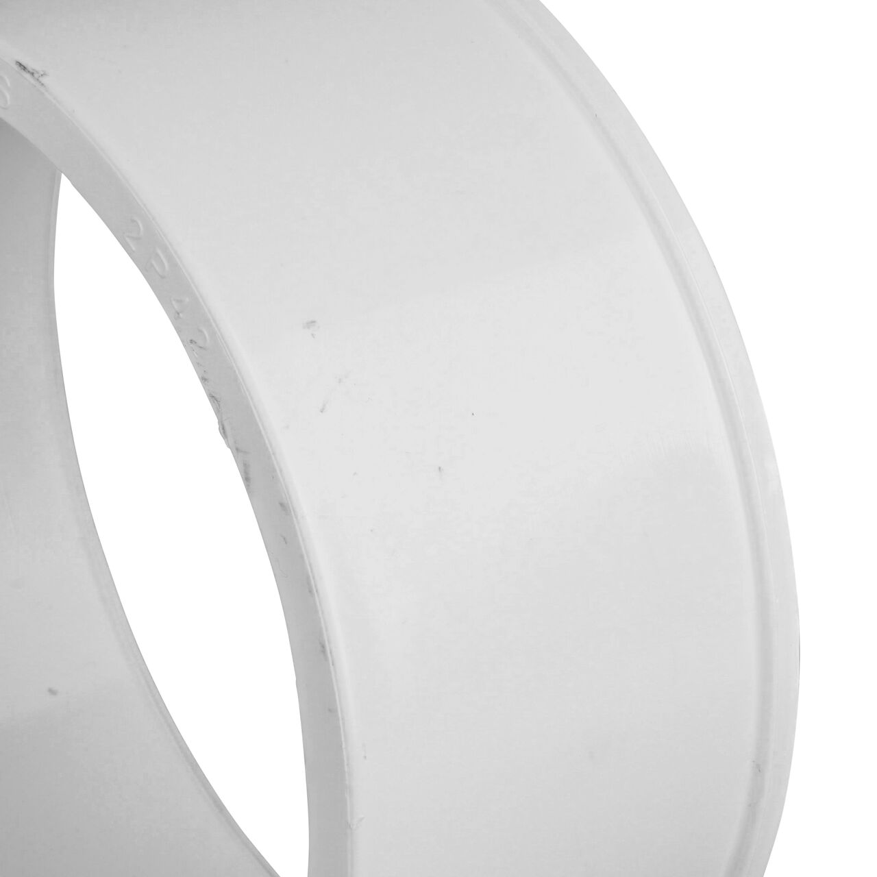 Closer view of the edges on the NDS 4 in. PVC S&D Adapter Bushing which connects DWV/SCH40 Fitting Spt to S&D Hub (NDS 2P42)