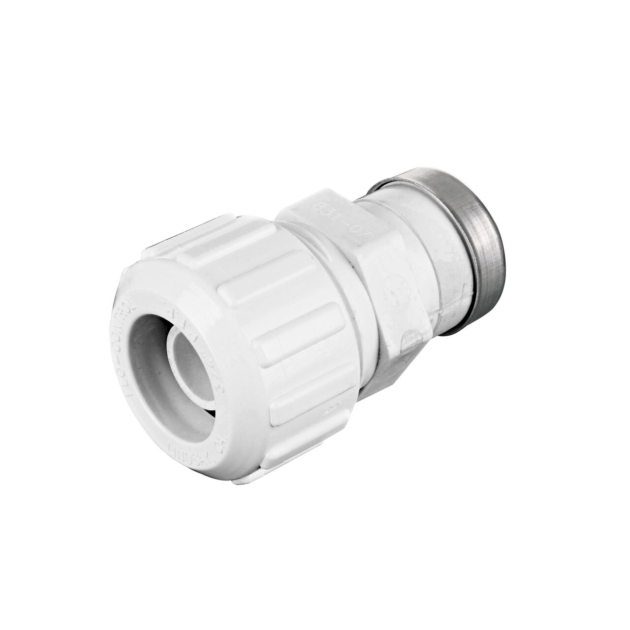 The NDS 3/4 in. SIDR-7 FPT X PE TS Flo-Lock™ Gripper Adapter provides a leak-resistant connection between pipes (NDS 831-07)