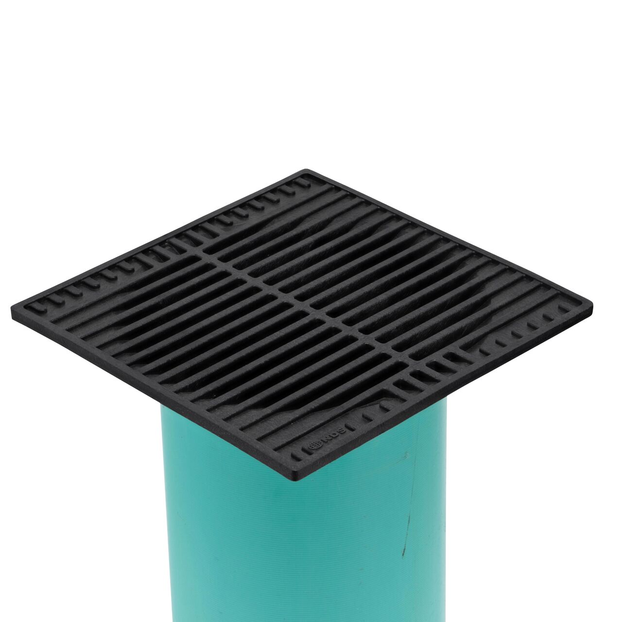 NDS 9 in. Square Grate installed on 6 in. Sewer and Drain Pipe (NDS 970*, NDS 970)