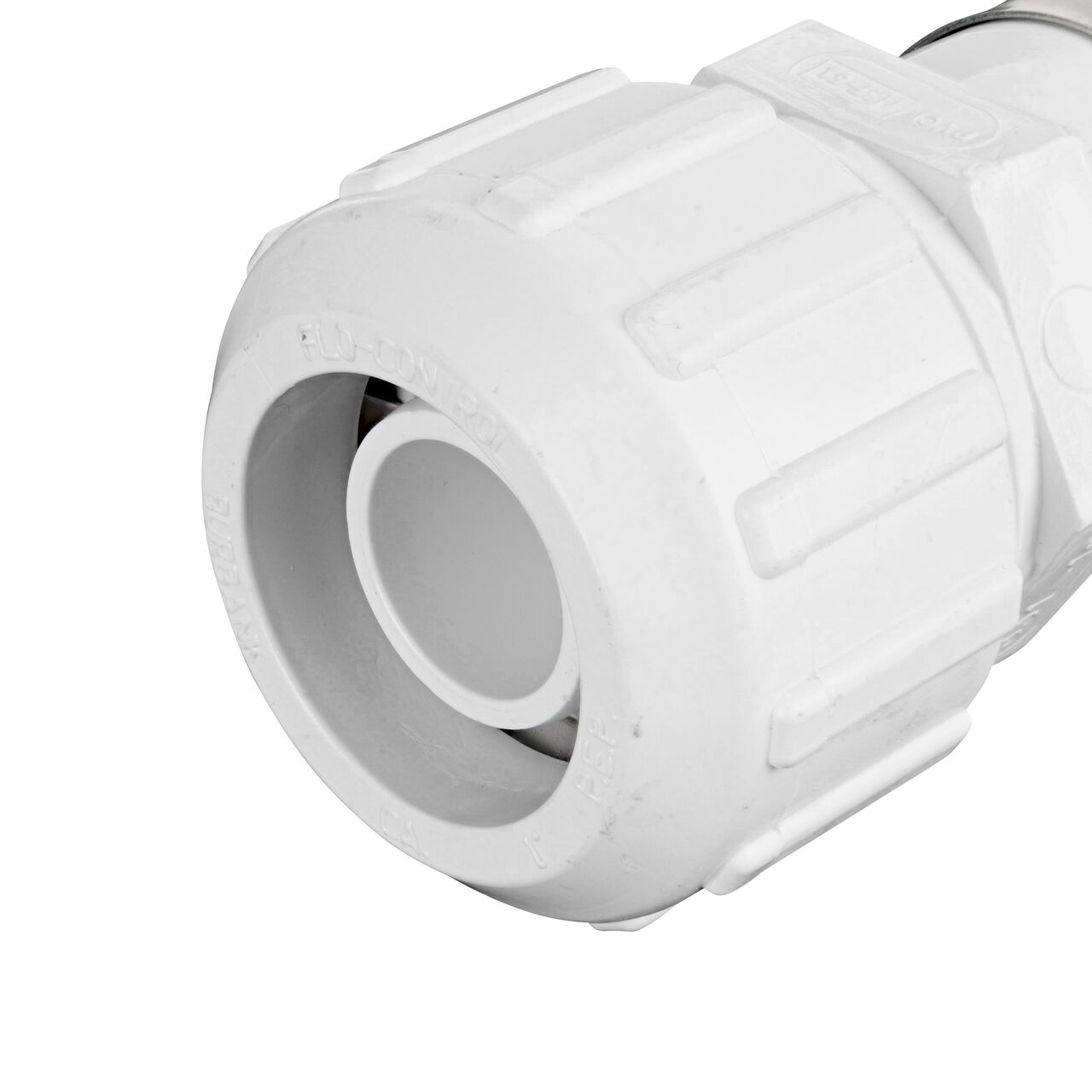 Closeup of the Flo Lock compression end with steel gripper on the NDS 1 in. SIDR-7 FPT X PE TS Flo-Lock™ Gripper Adapter (NDS 831-10)