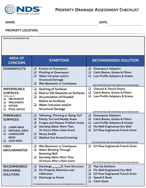 Property Drainage Assessment Checklist