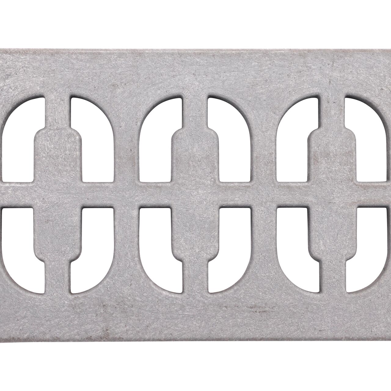 Top down view of the Slim Channel™ Gray Decorative Chain Design Drain Grate (NDS 9263)