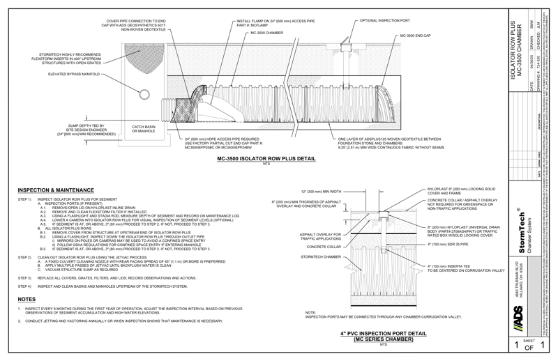 MC-3500 StormTech Isolator Row Plus Profile