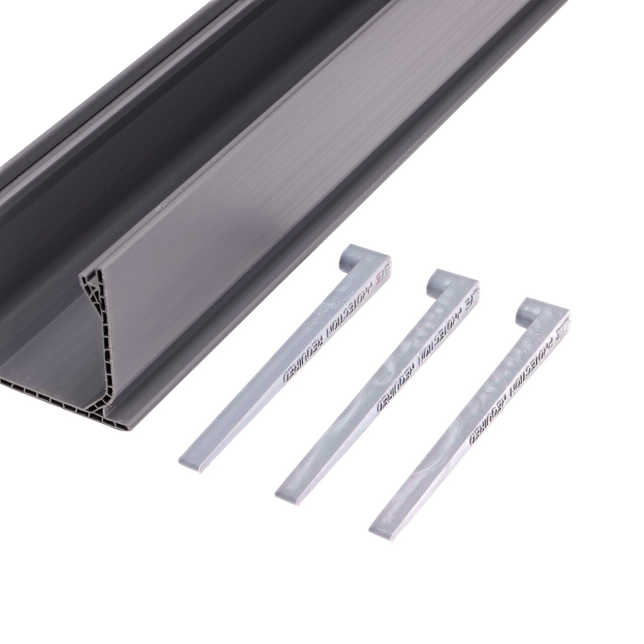 The NDS 6 in. Profile Channel Installation Stakes (NDS 230, NDS 230B) work with the Mini Channel Drain (NDS 500)