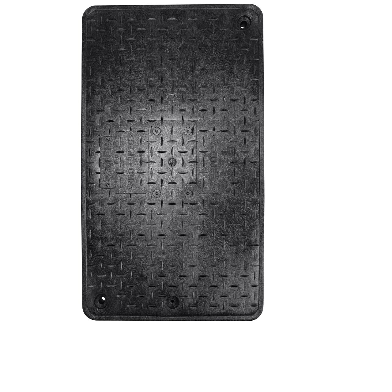 Top down view of the top side of the Black Water drop-in cover (NDS 323CDW) for the NDS 17 in. X 30 in. Rectangular Pro-Spec® Series