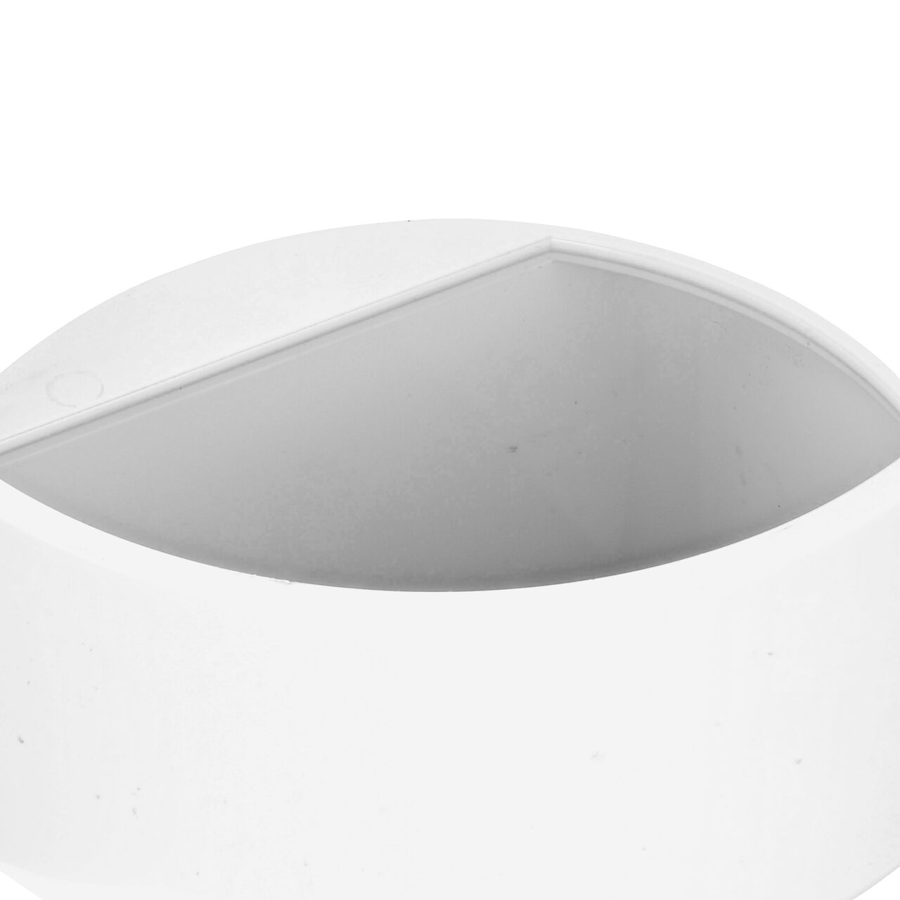 Closeup of the 3 in. DWV/SCH40 Hub of the NDS PVC downspout adapter (NDS 9P07)