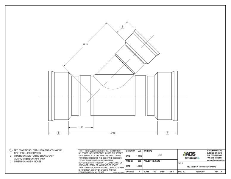 18 x 12 HP Wye Nyloplast Detail