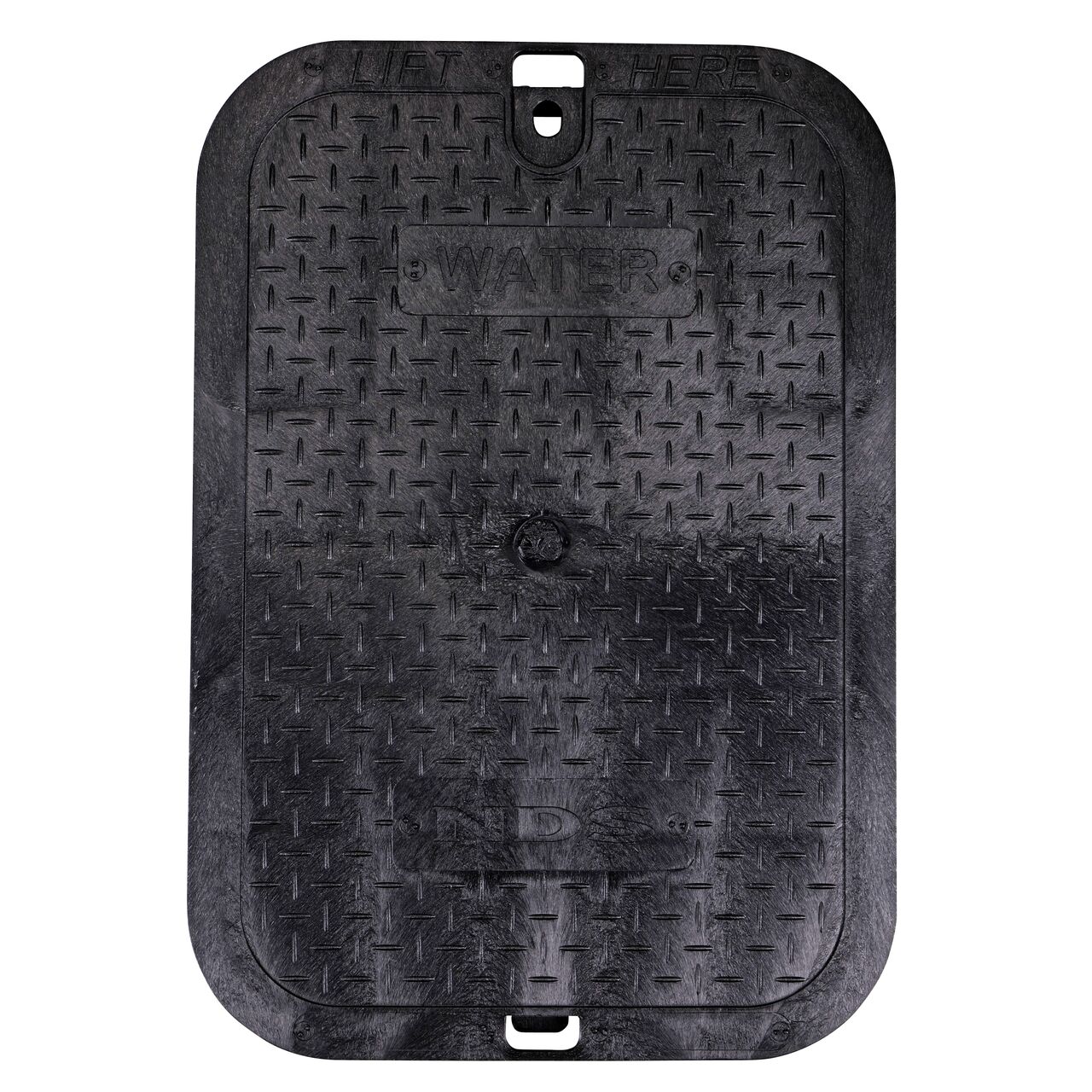 Alternate View of the top of NDS Black 14 in. X 19 in. Rectangular Recycled Water Cover (NDS 113BCW); conceals components