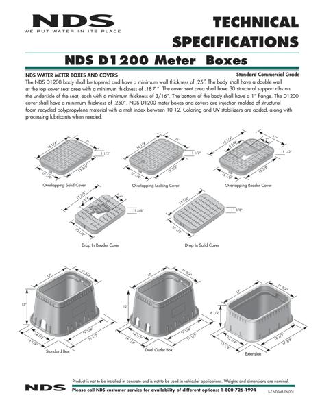 NDS 14 in. X 19 in. Rectangular Standard Series Meter Boxes & Covers Tech Spec