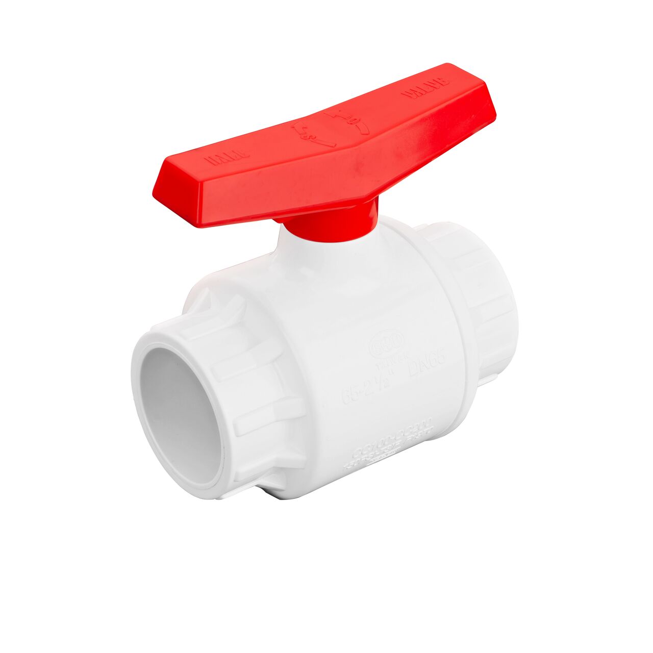 NDS PVC IPS Ball Valve is  leak-resistant valve connects two 2-1/2 in. Sch. 40 pipe ends in an irrigation or other pressurized system and prevents the backflow of water (NDS E1410-25)