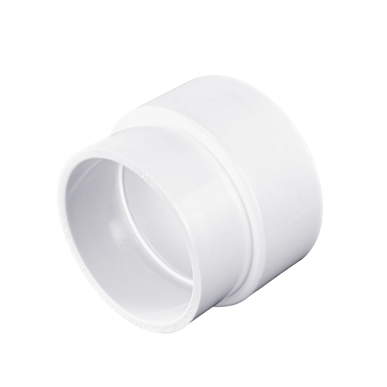 PVC Adapter, connects 3 in. DWV pipe to 4 in. Sewer and Drain pipe, Hub X Hub connection (NDS 3P12*, NDS 3P12, NDS L3P12)