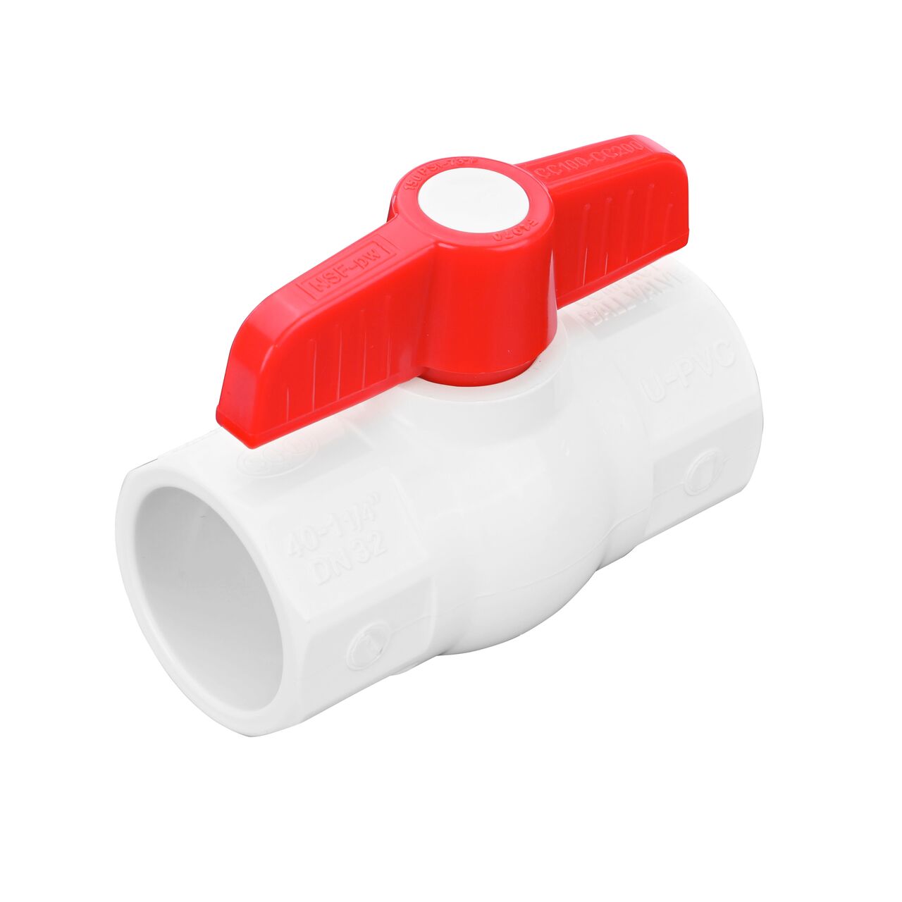 Include a shut off point in your pipeline with the NDS 1-1/4 in. PVC IPS Ball Valve with slip connections (NDS E1410-12)