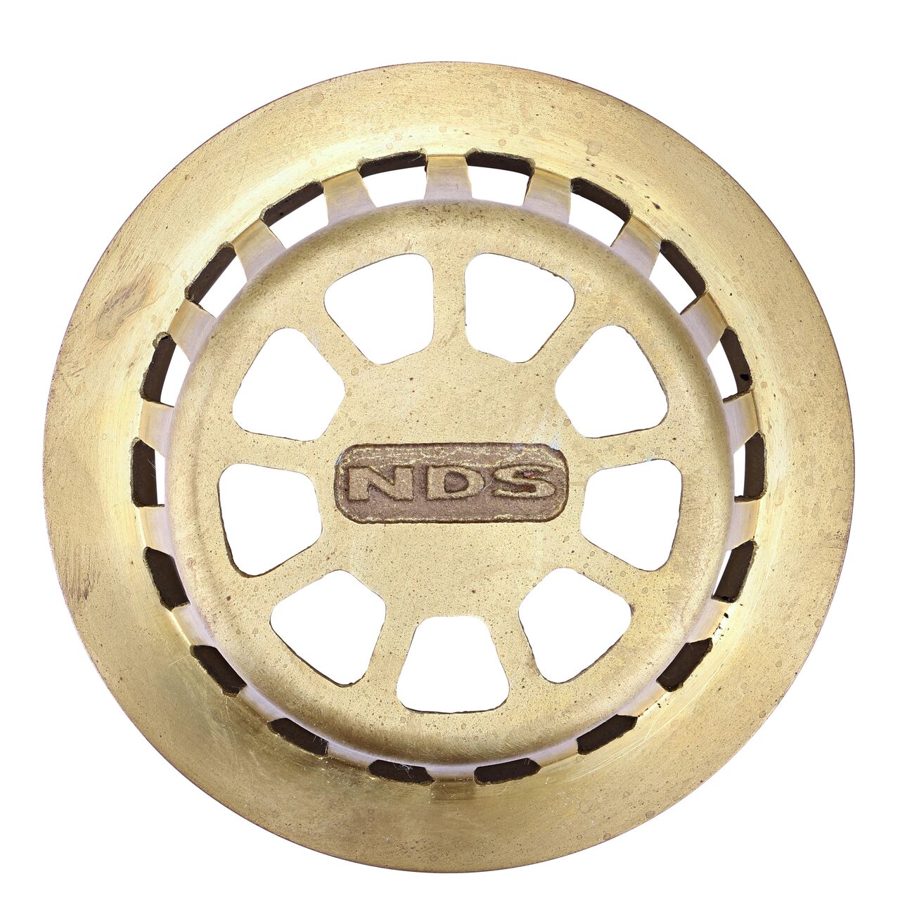 Top Down view of the NDS Brass 4 in. Atrum Grate (NDS 78B)