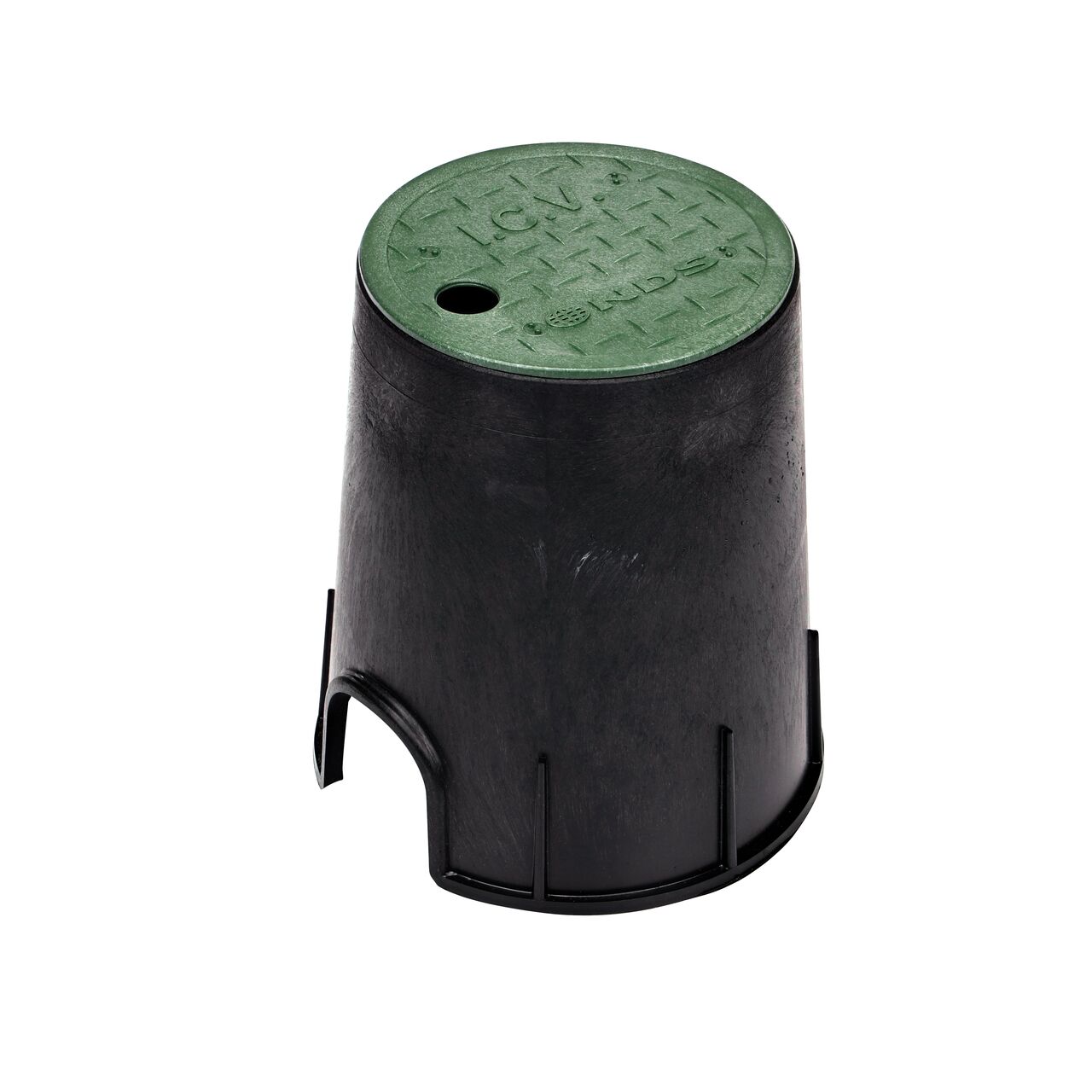 The 6 in. Round Valve Box and Cover is a Black Box and Green ICV Cover; protects and conceals components (NDS 107BC*)