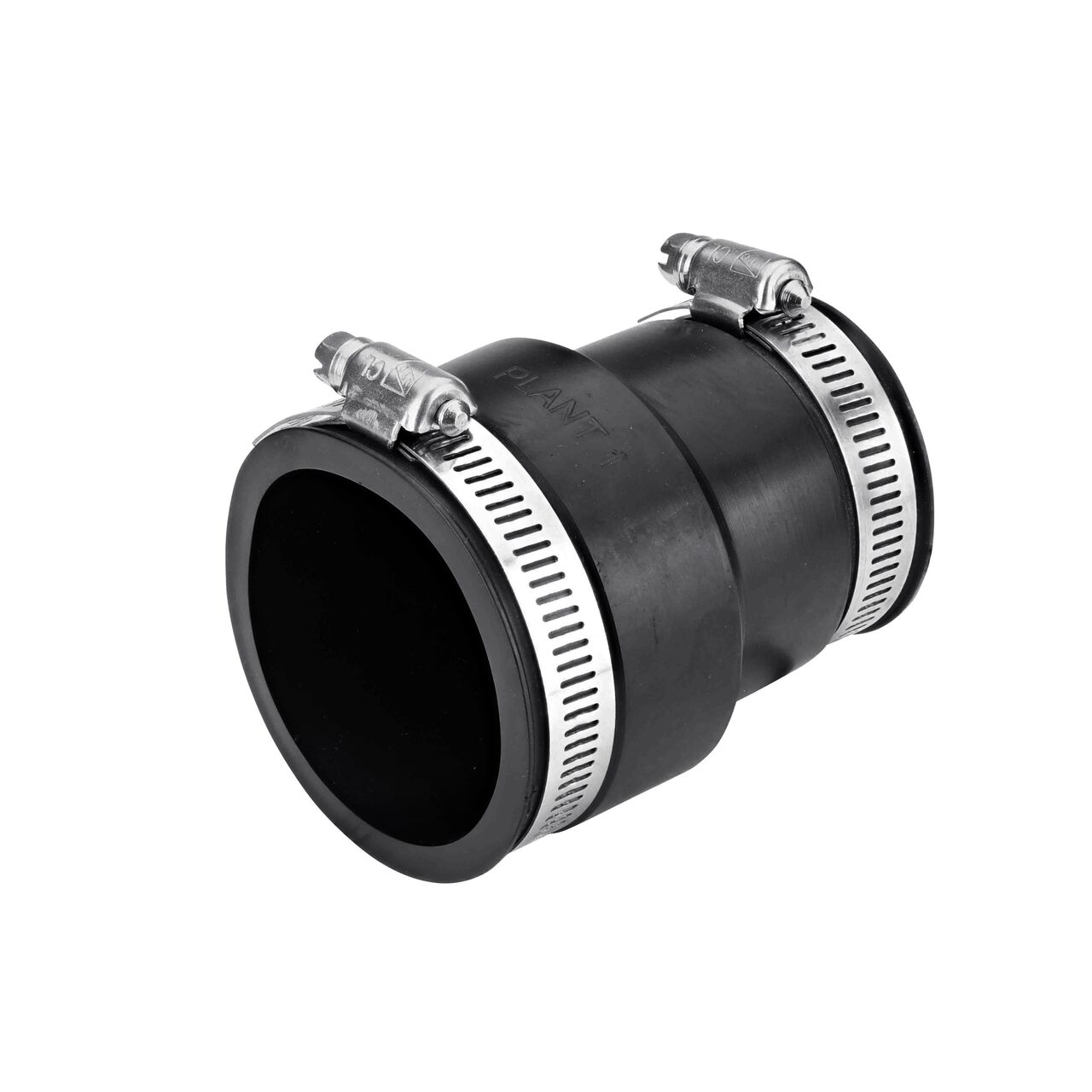 The NDS 2 in. X 1-1/2 in. stainless steel flex coupling connects two cast iron/sewer and drain or DWV/copper/steel/lead pipes and includes clamps tighten to secure coupling onto pipe (NDS 56-2150)