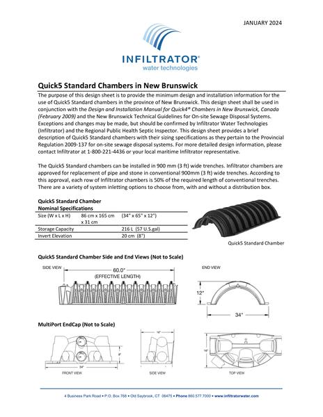New Brunswick, Canada Quick5 Chamber Design Manual (English Text)