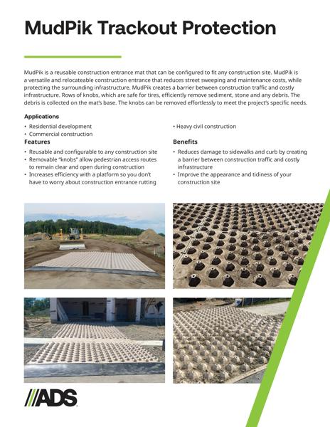MudPik Trackout Protection Product Sheet