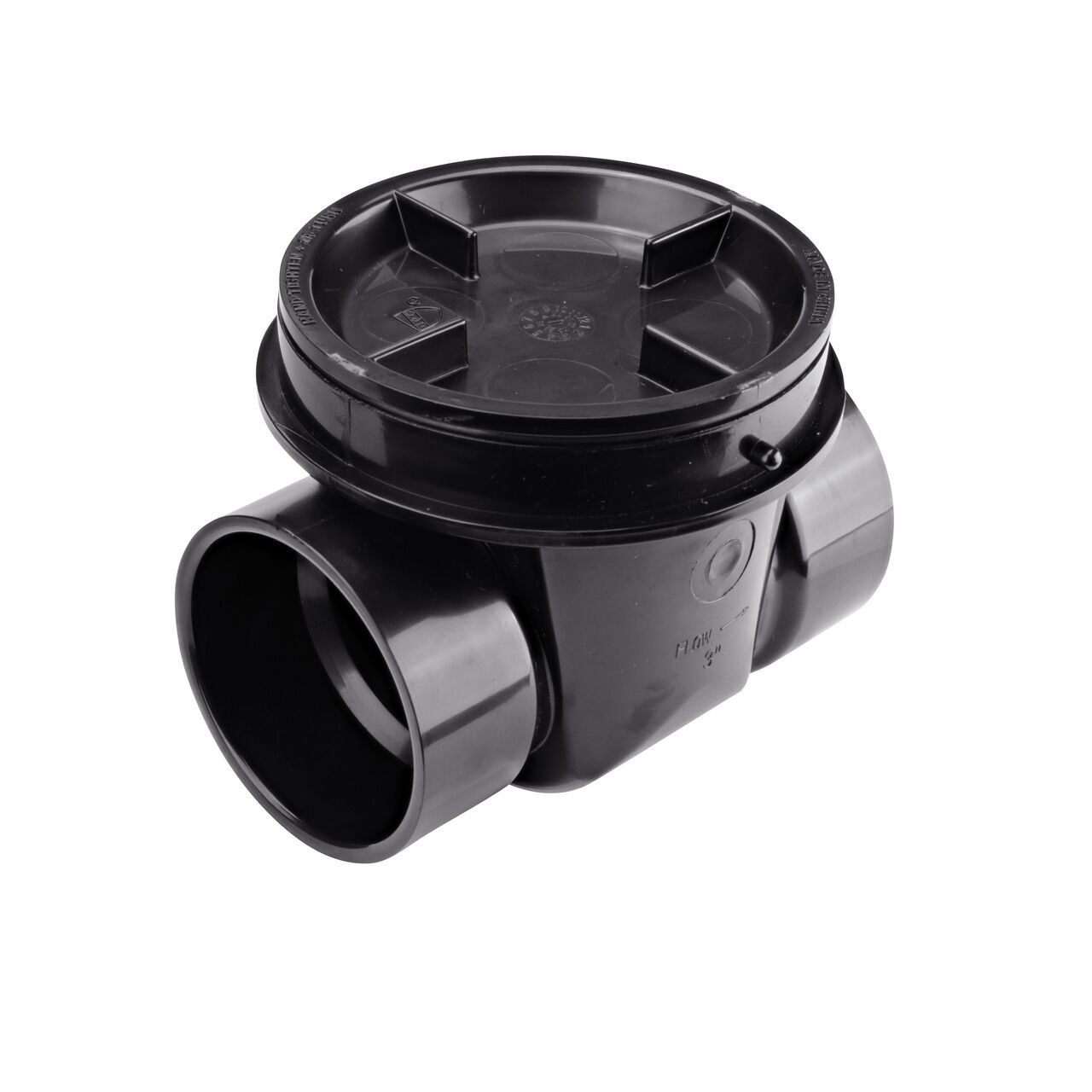 NDS Black 3 in. ABS Backwater Valve (NDS 375) prevents street sewer waste from backflowing into basements or low areas