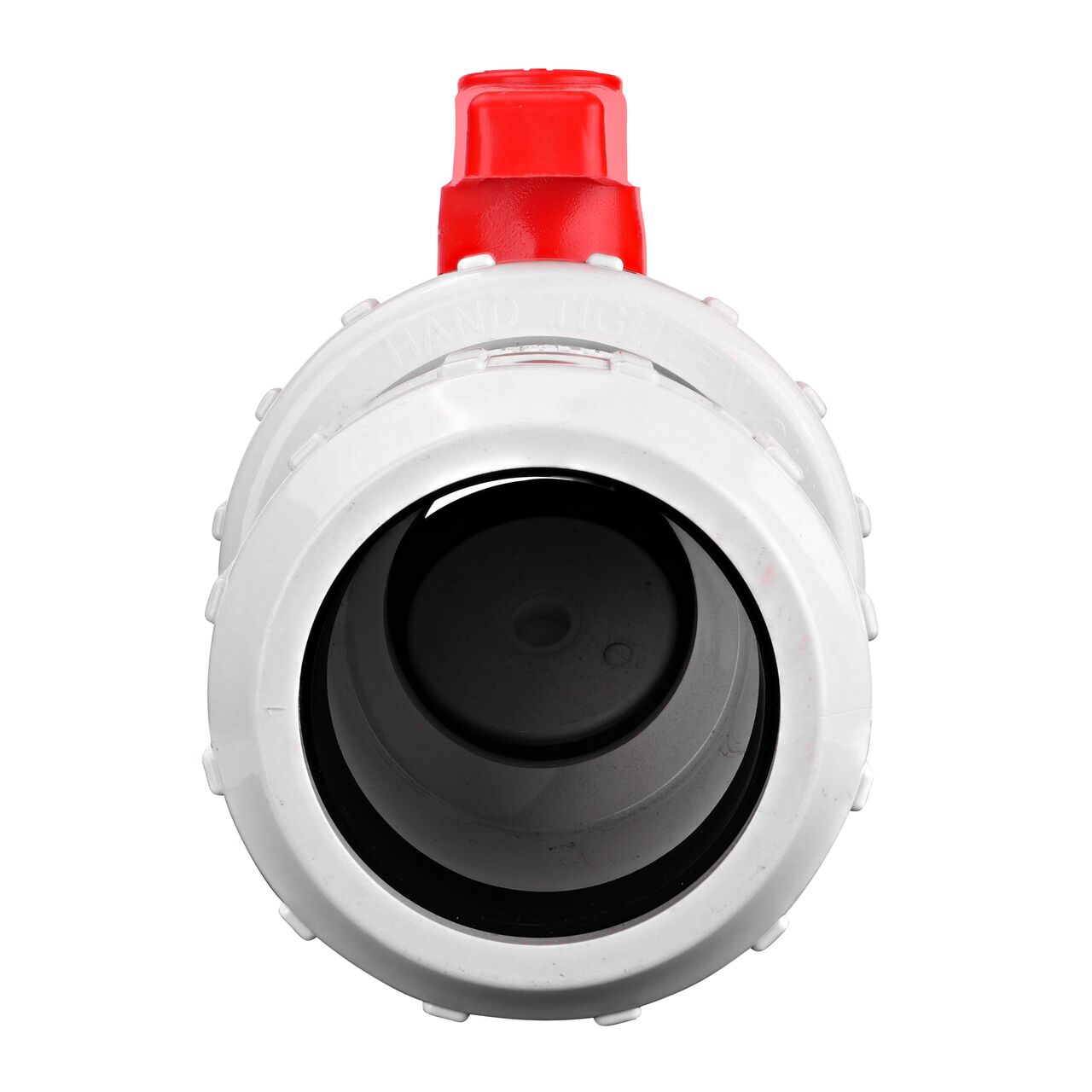 Flapper allows water through when water pressure moves it on the NDS White 2 in, IPS UC X UC Checkmate PVC Swing Check and Ball Valve Combination (NDS 2200-20UC)