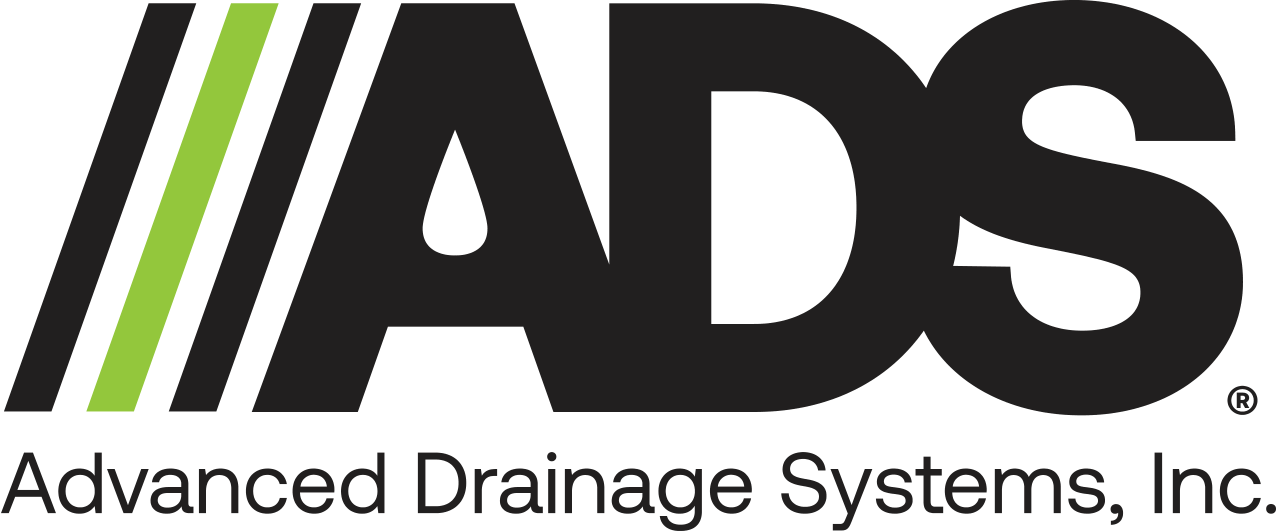 ADS logo with Advanced Drainage Systems, Inc. Stacked - Color