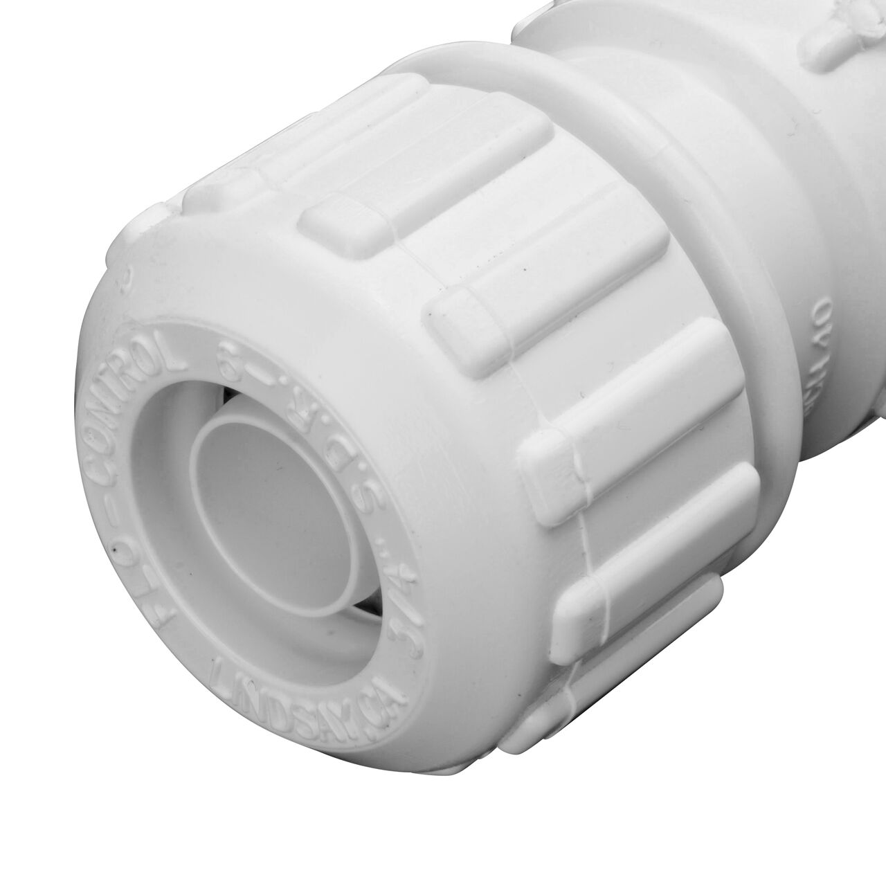 Closeup of the 3/4 inch outlet side of the NDS 1 in. X 3/4 in. Flo Lock Reducer Gripper Coupling (NDS 710-17-9)