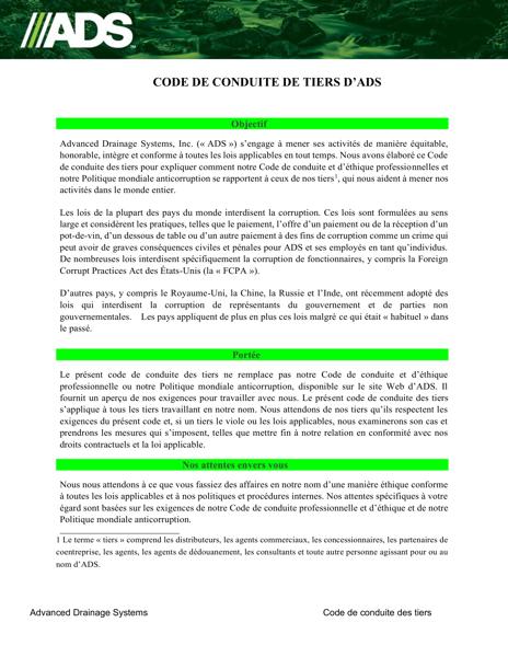 ADS Third Party Code of Conduct FR-CA