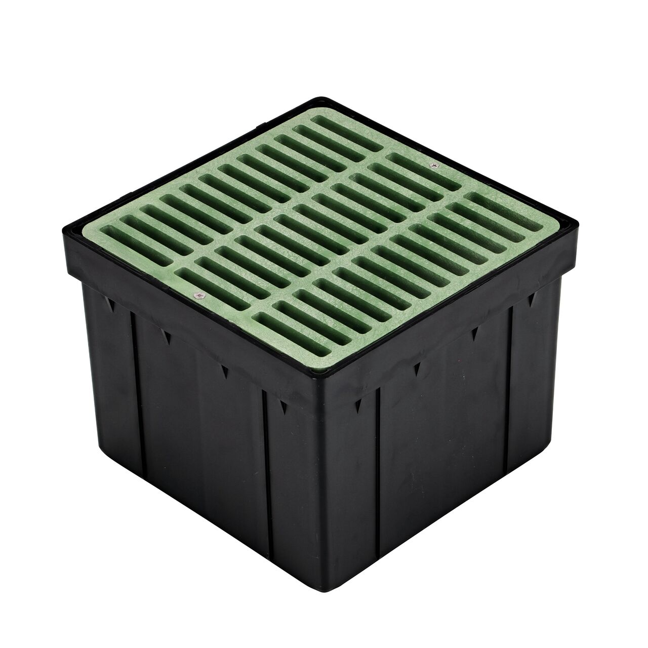 The 6 in. Riser for 9 in. Square Catch Basin Drain & Low-Profile Adapter Drain (NDS 916) adds 6 in. of height to a 9 in. Catch Basin Drain (NDS 900) and fits a 9 in. plastic grate (NDS 990)