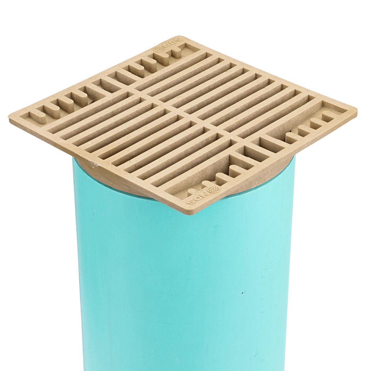 NDS Sand plastic 7 in. Square Grate  Fits Spee-D® Catch Basin Drain & 6 in. Drain Pipes & Fittings installed on 6 in. S&D Pipe (NDS 773S)
