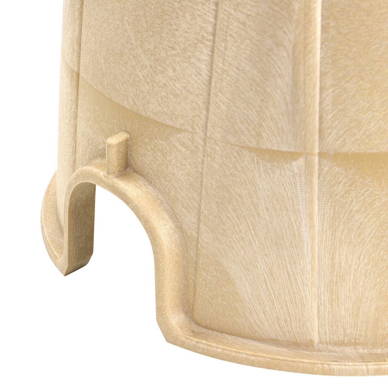 Closeup view of the pipe hole on the Sand NDS 10 in. Round Pro-Spec® Series Valve Box (NDS 312BCSAND) for water and irrigation pipe connections
