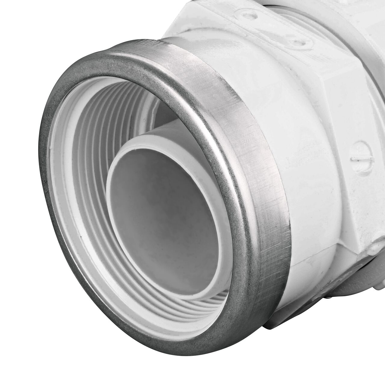 Closeup of the Threaded IPS FPT connection end on the NDS 2 in. SDR-9 CTS X FPT Flo-Lock™ Gripper Adapter (NDS 731-20)