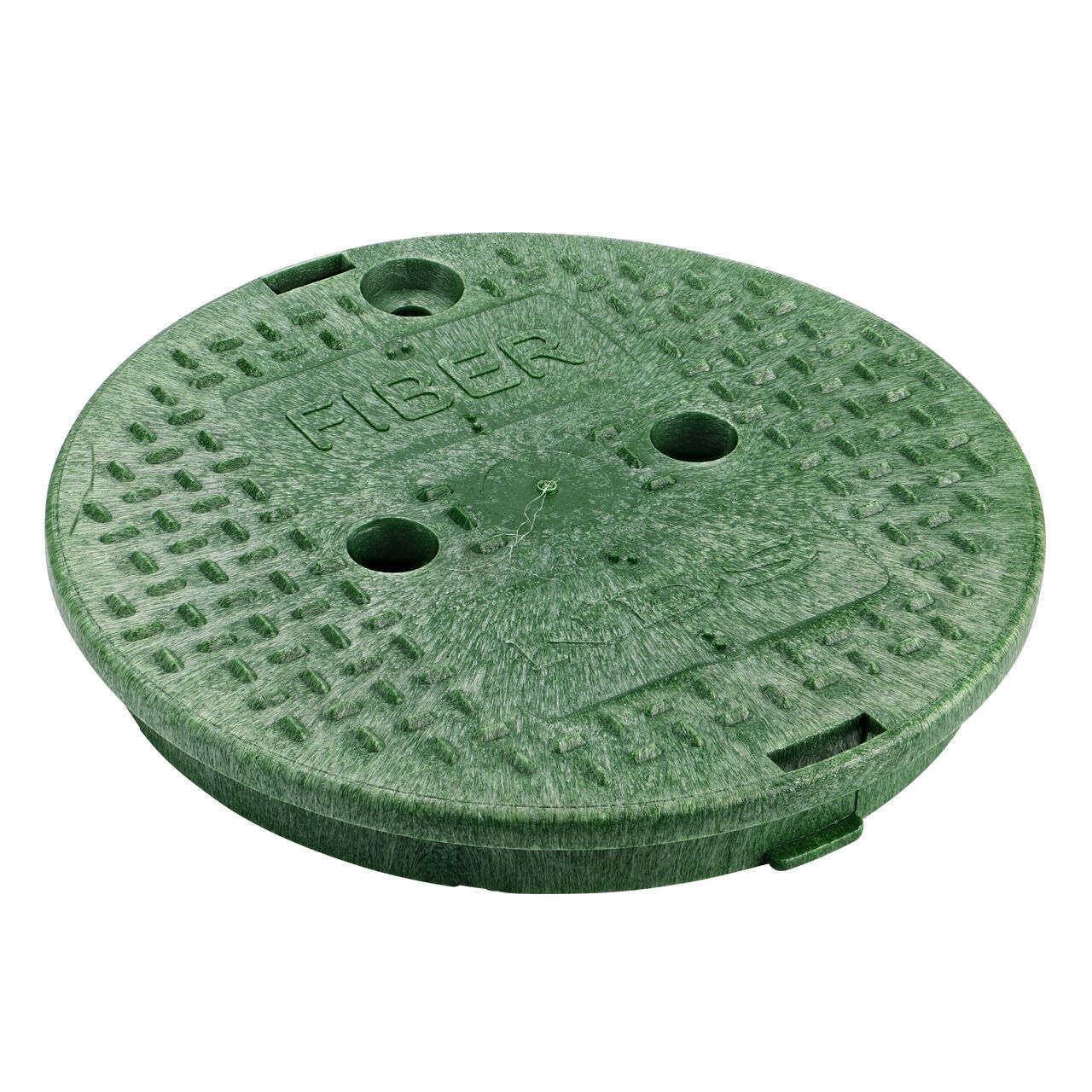 This NDS 10 in. Round Standard Series Valve Box Cover is a Green Cover with Fiber markings on the lid and fits NDS standard series 10 in. valve boxes (NDS 111CF)