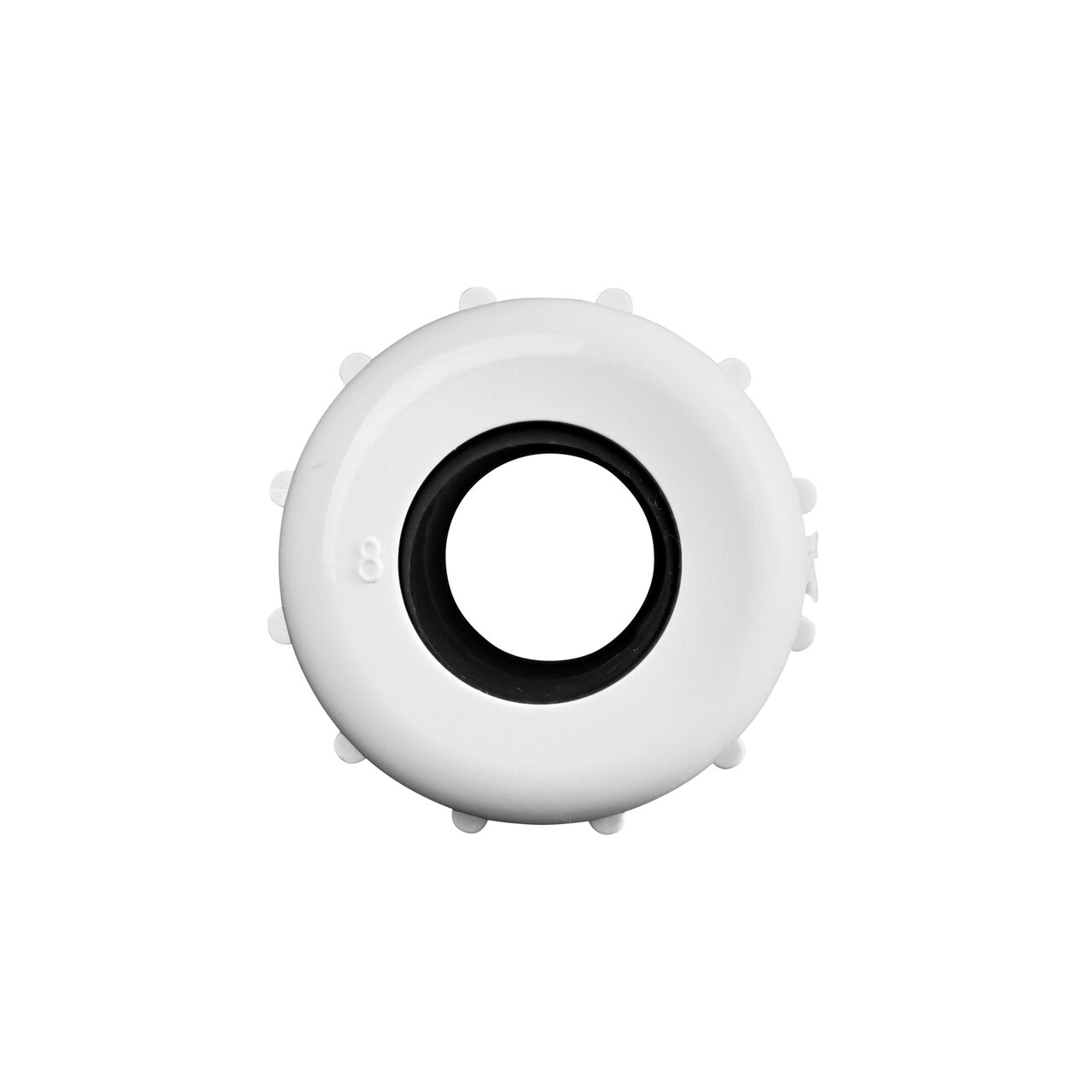 The NDS 3/4 in. CTS UC Compression Coupling showing the gasket inside the adjustable nut that secures it in place once installed (NDS CCC-0750)