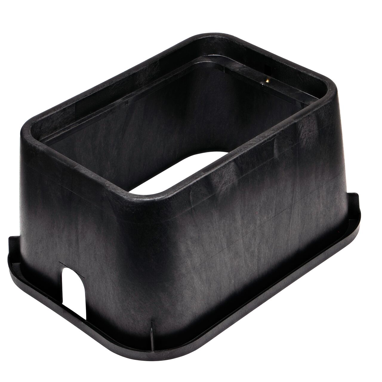View of the Black 13 in. X 20 in. Rectangular Jumbo Valve Box which conceals and protects components (NDS 117BC)