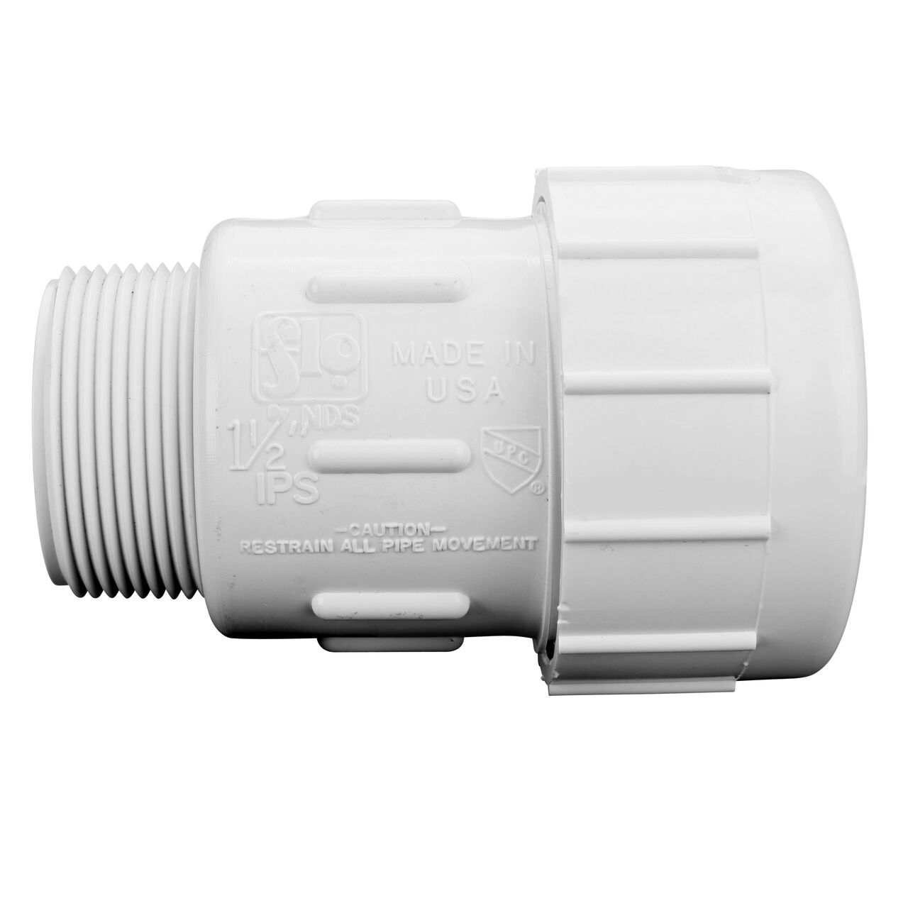The NDS Compression Coupling is an easy-fit coupling that has one removable compression end and one MPT end that tightened and secures to pipes (NDS CPA-1500)