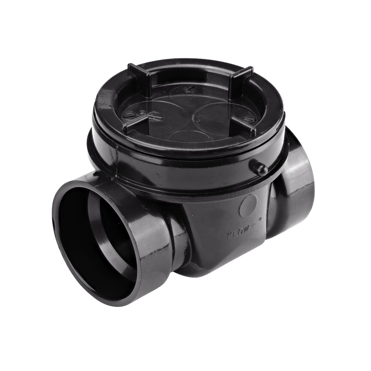 The NDS Black 2 in. ABS Backwater Valve (NDS 275) prevents street sewer waste from backflowing into basements or low areas