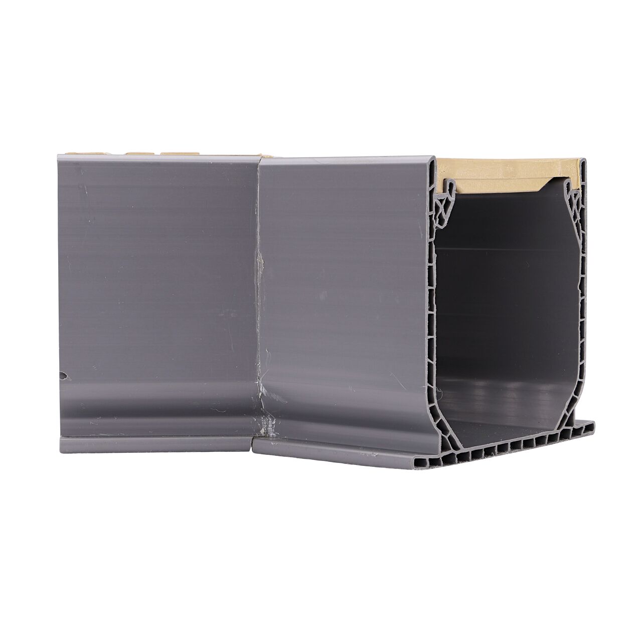 Side view of the NDS Sand Mini Channel™ Drain 45 Degree Elbow and Grate (NDS 5303)