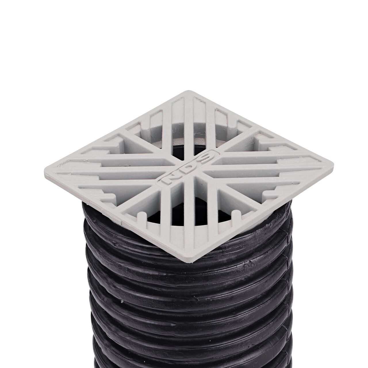 NDS Gray plastic 4 in. Square Grate fits 3 in. Drain Pipes & Fittings installed in 3 in. Single -Wall Corrugated Pipe (NDS 3)